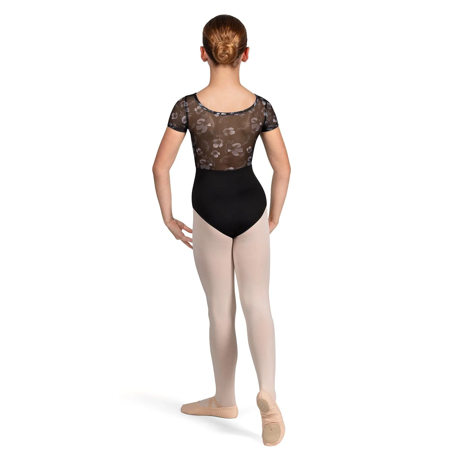 Bloch Girls Remi Floral Cap Sleeve Leotard - Image 4