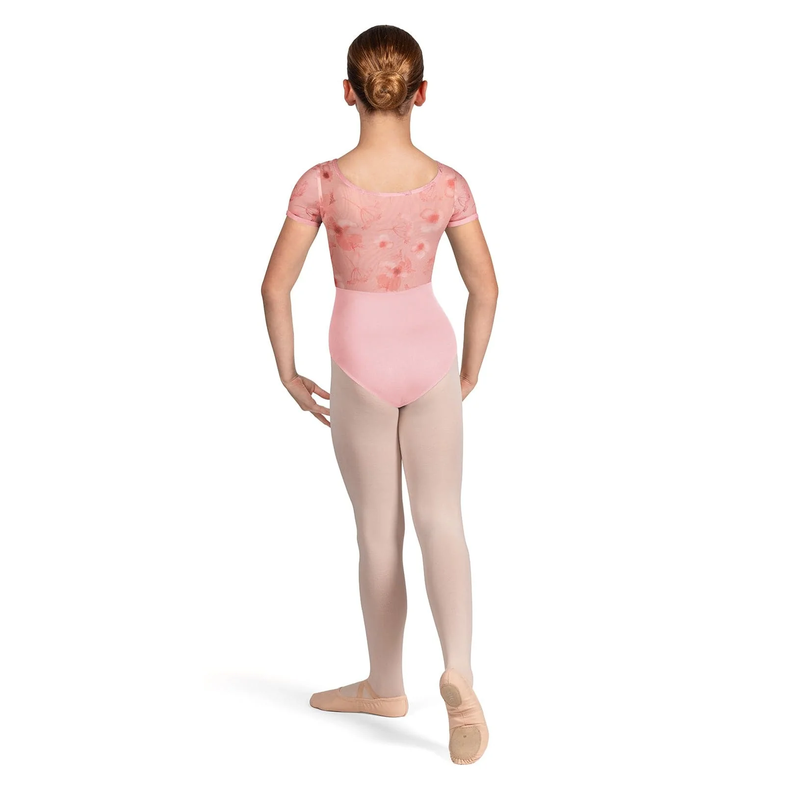 Bloch Girls Remi Floral Cap Sleeve Leotard - Image 6