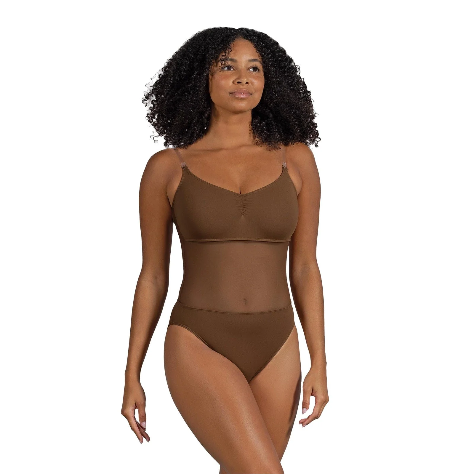 Bloch Ladies Cordelia Mesh Panel Pinch Front Bodysuit - Image 3