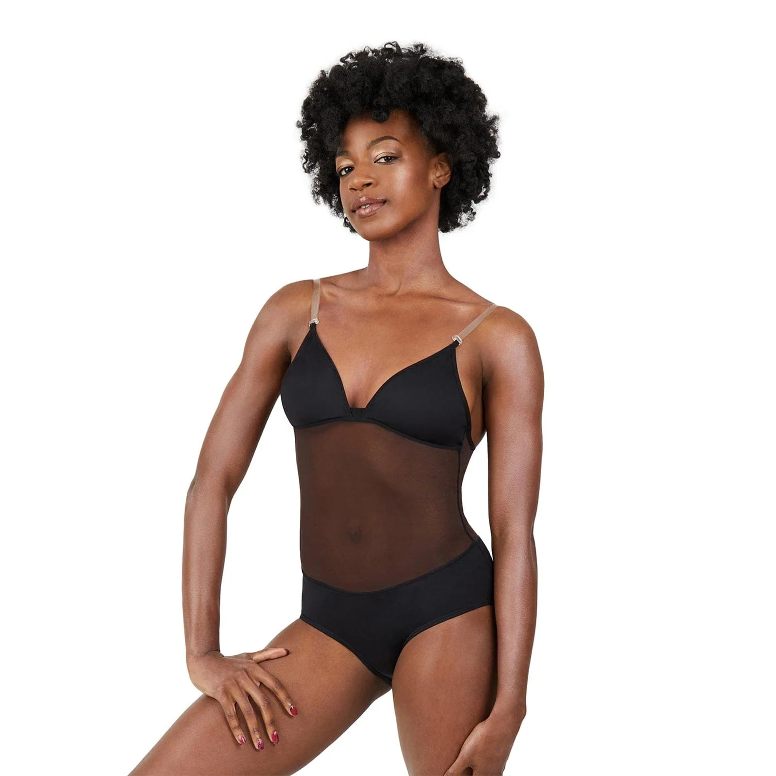 Capezio Plunge Neck Mesh Midriff Liner - Image 6