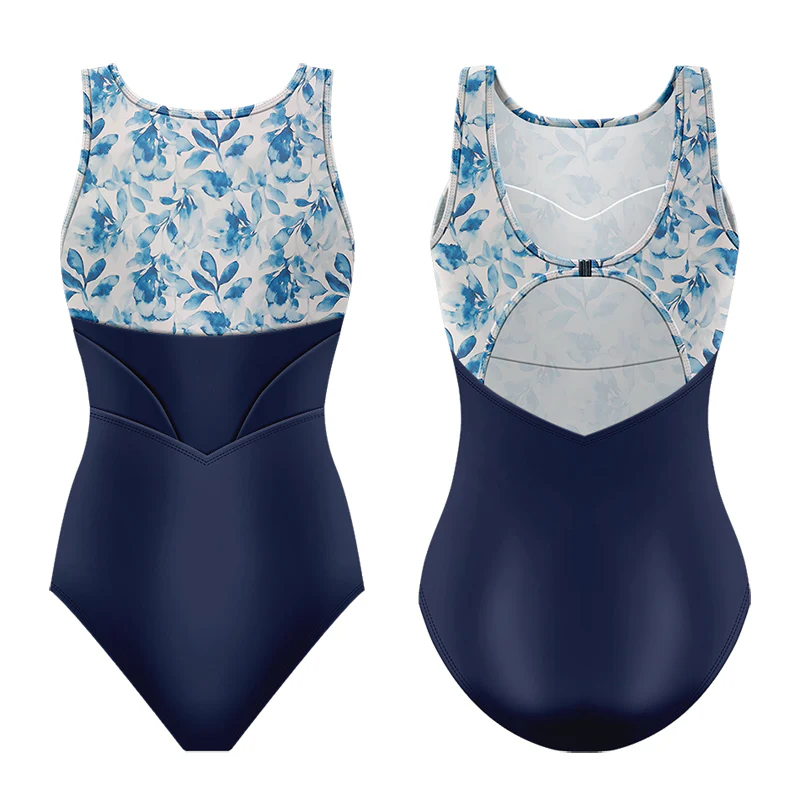Danse de Paris Blisse Leotard - Flora Blue Inkwell