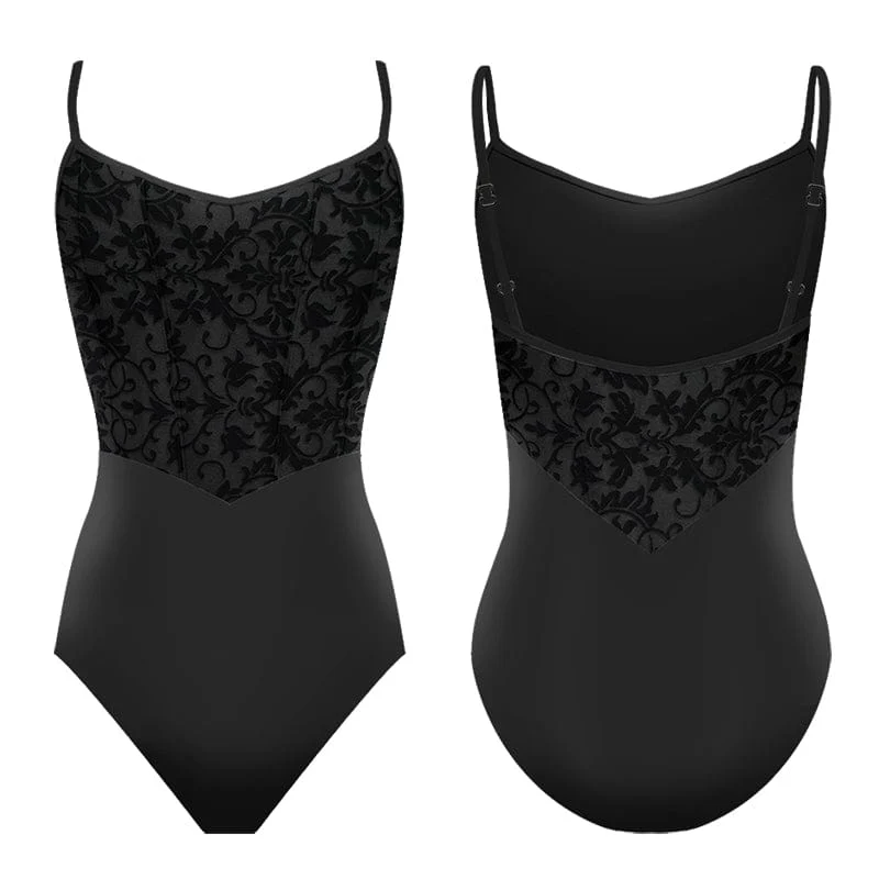 Danse de Paris Cherie Ricco Velvet Leotard - Ebony