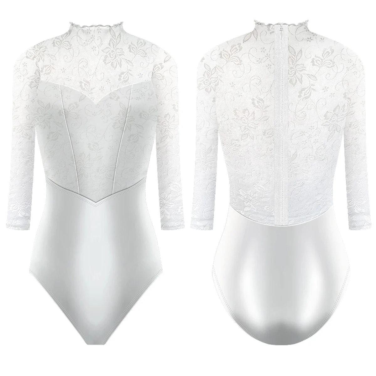 Danse de Paris Snowflake Leotard - White Lace