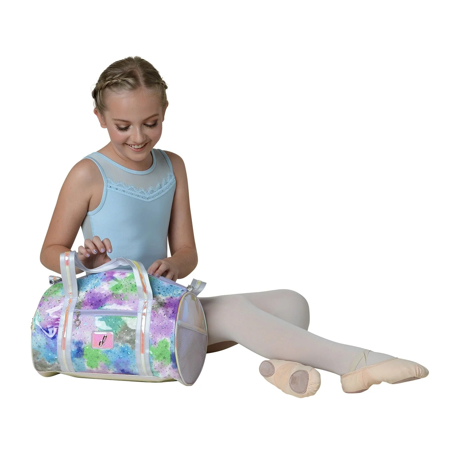 Danznmotion Pastel Clouds and Stars Duffel Bag - Image 2
