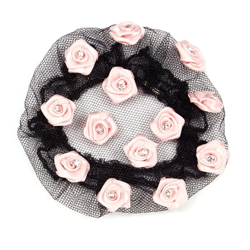 Dasha Satin Roses With Stones Bun Cover - Image 3