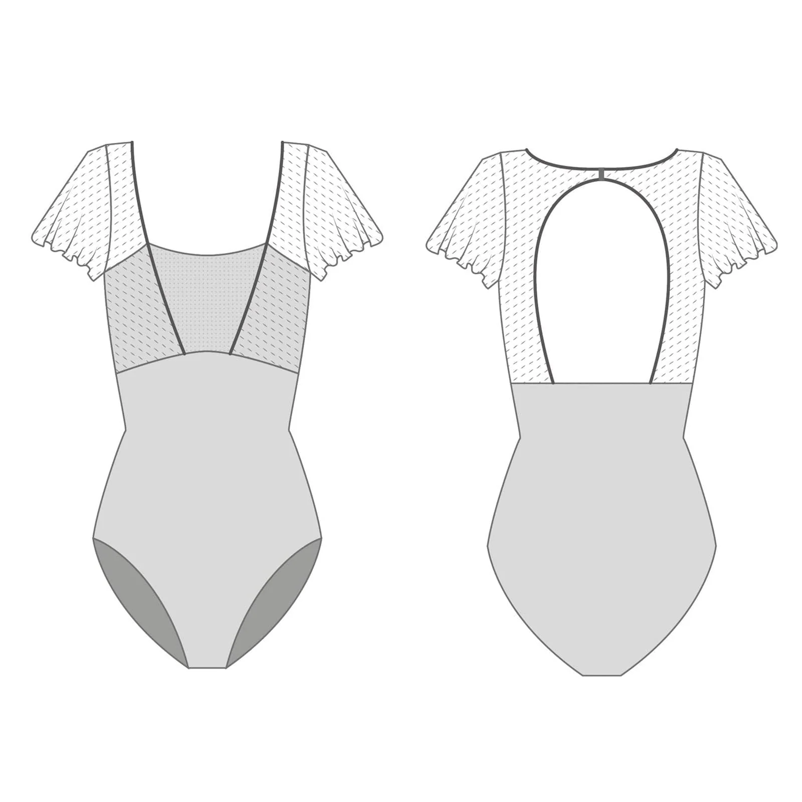DellaLo' Adult Cassandra Bell Sleeve Leotard - Alchimia - Image 3