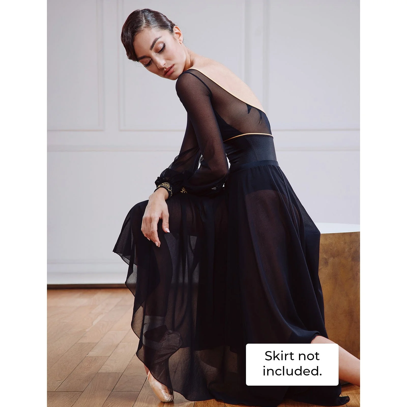 DellaLo' Adult Golden Label Venere Long-Sleeve Leotard - Nero - Image 2