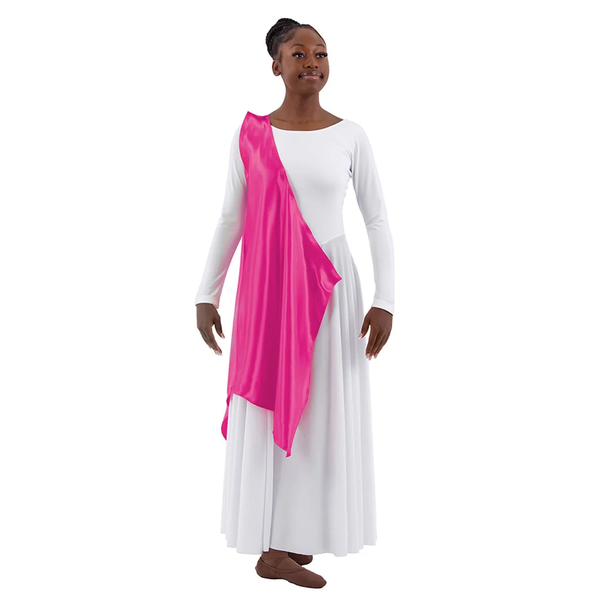 Eurotard Adult Rose of Sharon Satin Single Shoulder Petal Overlay - Image 10