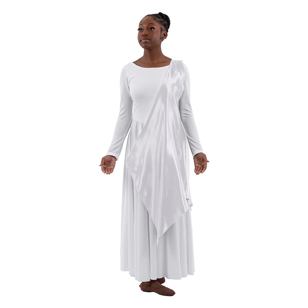 Eurotard Adult Rose of Sharon Satin Single Shoulder Petal Overlay - Image 18