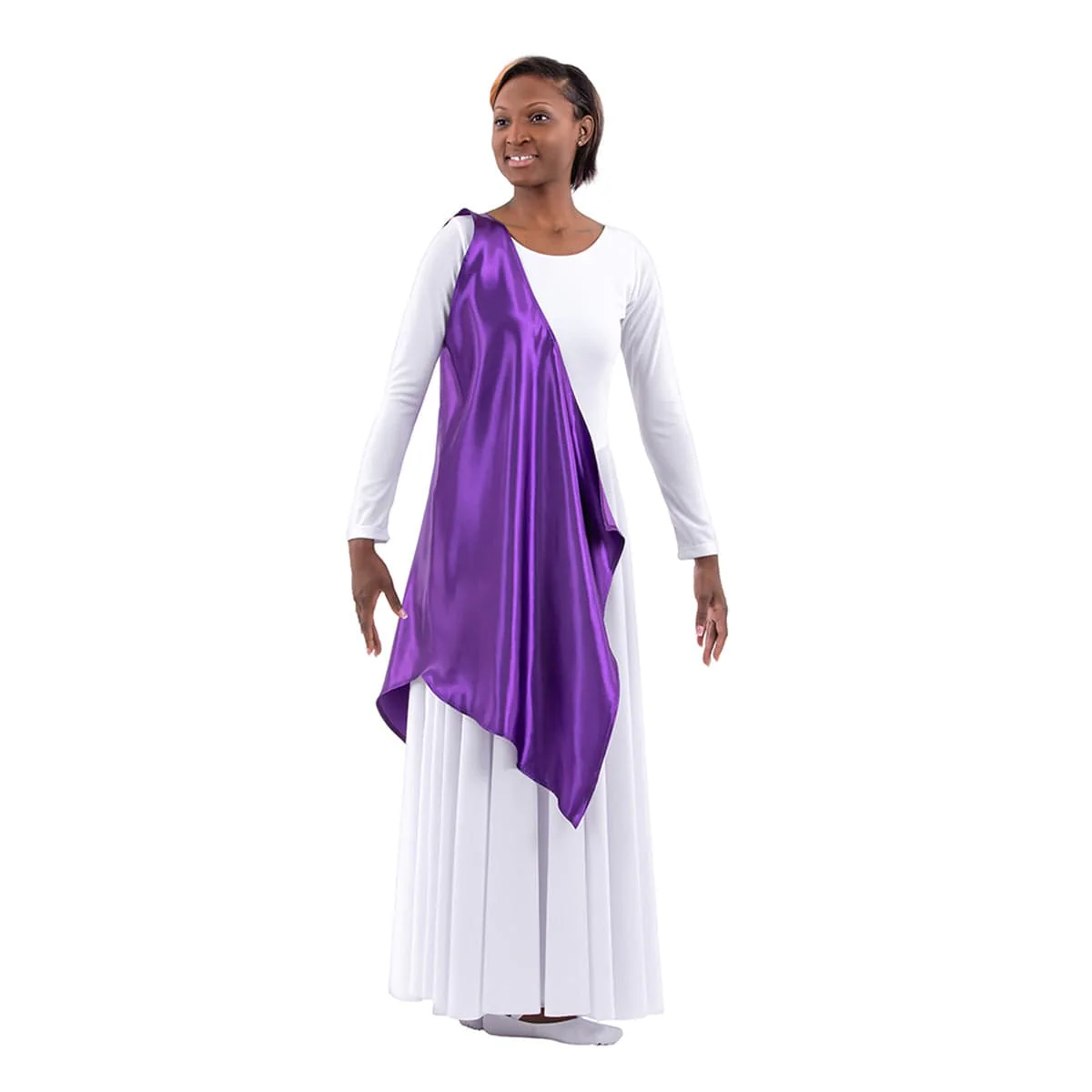 Eurotard Adult Rose of Sharon Satin Single Shoulder Petal Overlay - Image 2