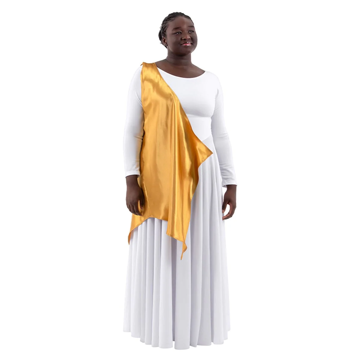 Eurotard Adult Rose of Sharon Satin Single Shoulder Petal Overlay - Image 7