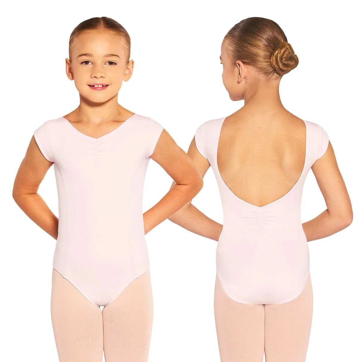 Eurotard Child Microfiber Princess Seam Cap Sleeve Leotard - Image 2