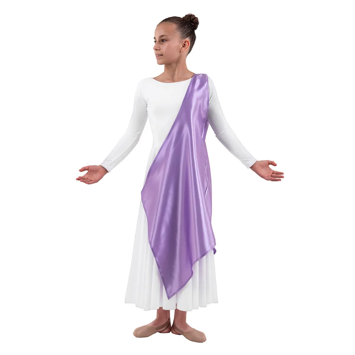 Eurotard Child's Rose of Sharon Satin Single Shoulder Petal Overlay - Image 2