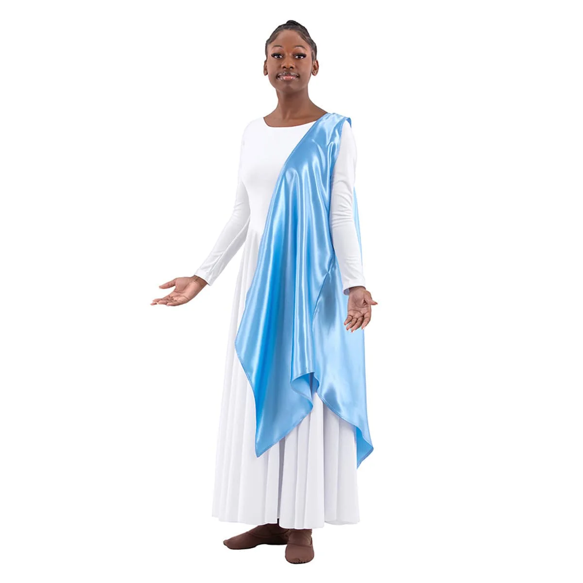 Eurotard Child's Rose of Sharon Satin Single Shoulder Petal Overlay - Image 5
