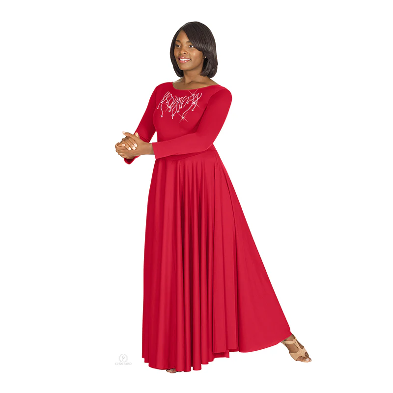 Eurotard Dress with Praise Rhinestone Applique - Image 5