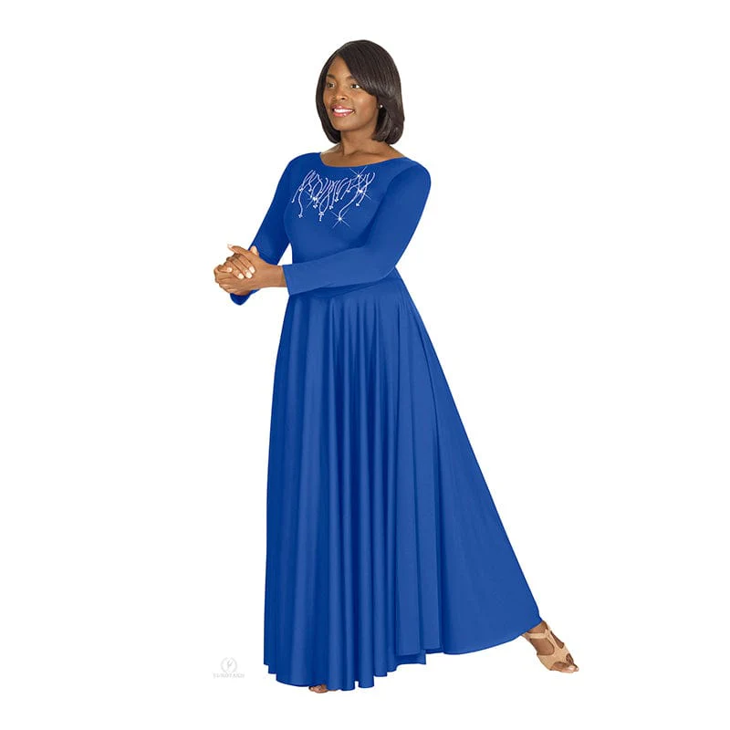 Eurotard Dress with Praise Rhinestone Applique - Image 6