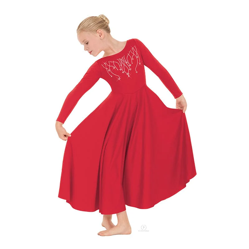 Eurotard Dress with Praise Rhinestone Applique - Image 7