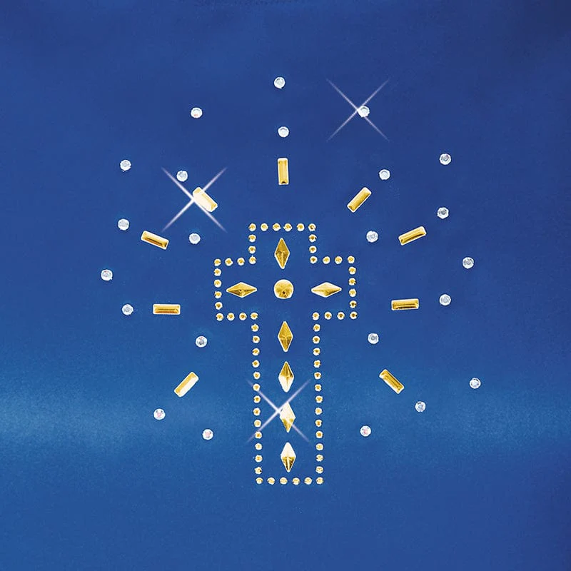 Eurotard Dress with Shining Gold Cross Applique - Image 2