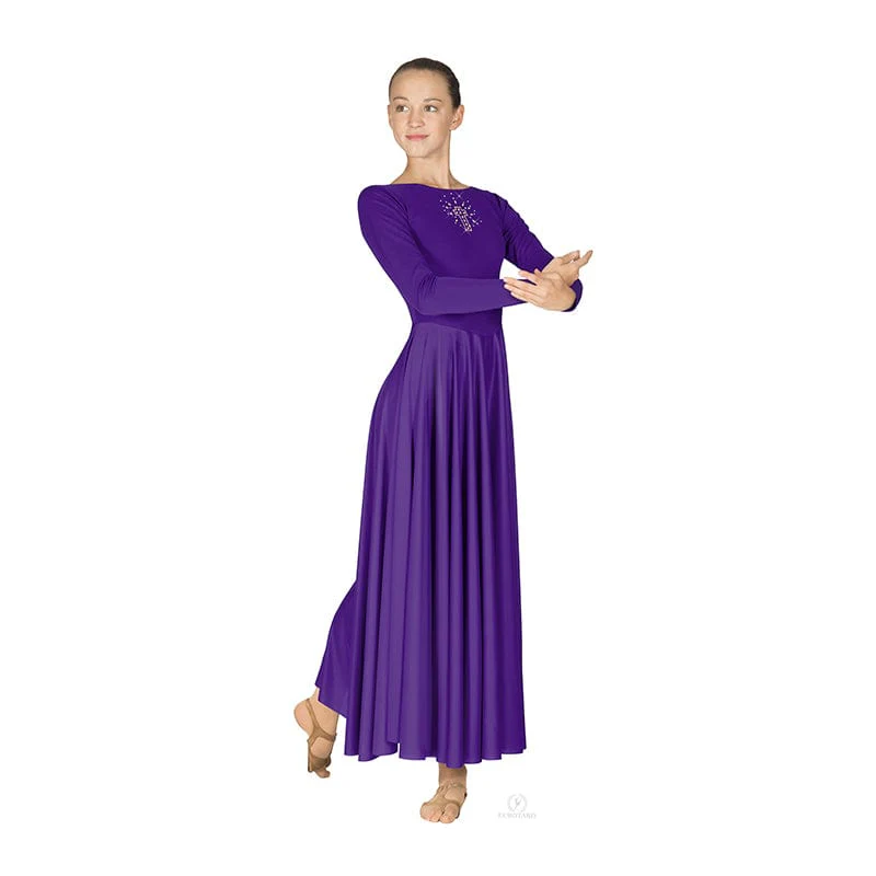 Eurotard Dress with Shining Gold Cross Applique - Image 3