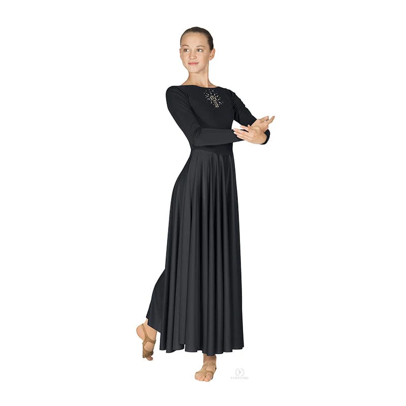 Eurotard Dress with Shining Gold Cross Applique - Image 5