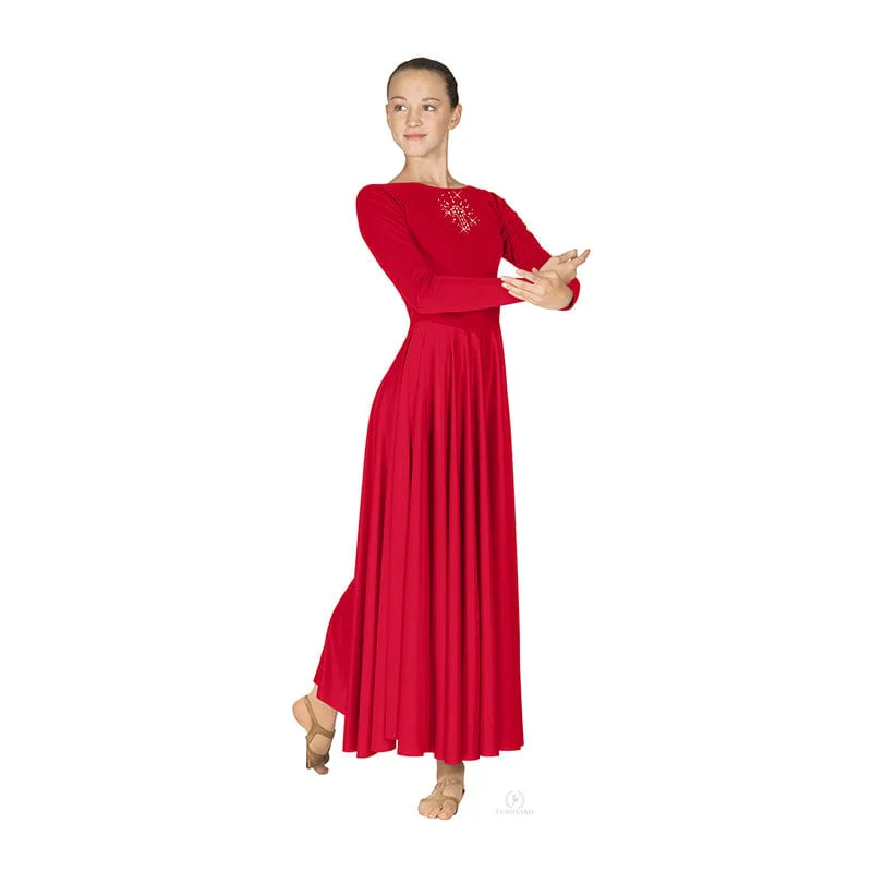 Eurotard Dress with Shining Gold Cross Applique - Image 6