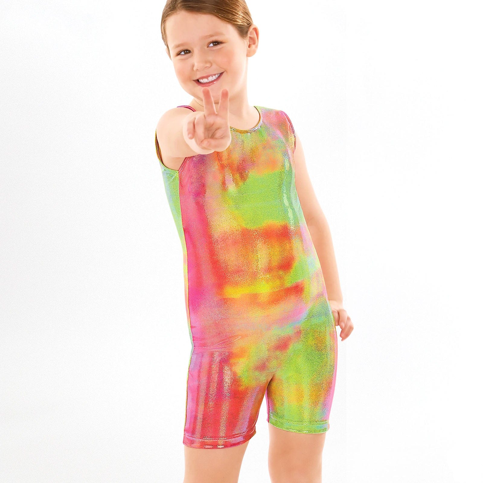 Eurotard Girls Splash Tank Gymnastics Biketard - Image 4