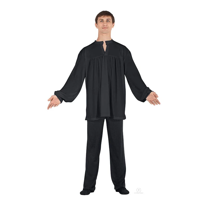 Eurotard Unisex Polyester Open Collar Peasant Style Top - Image 4