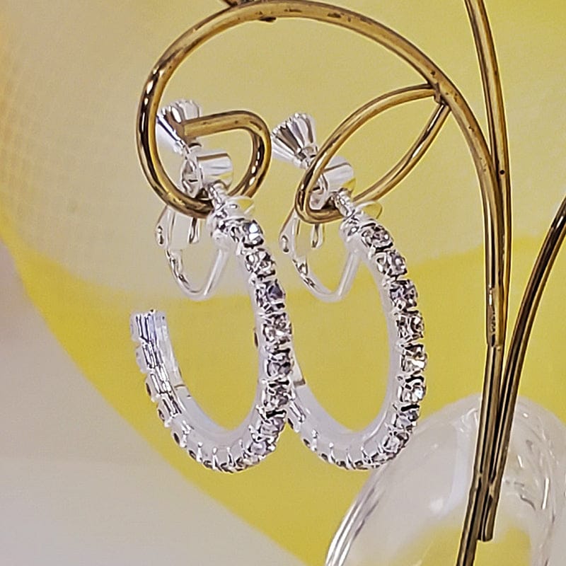FH2 20mm Rhinestone Hoop Earrings - Image 3