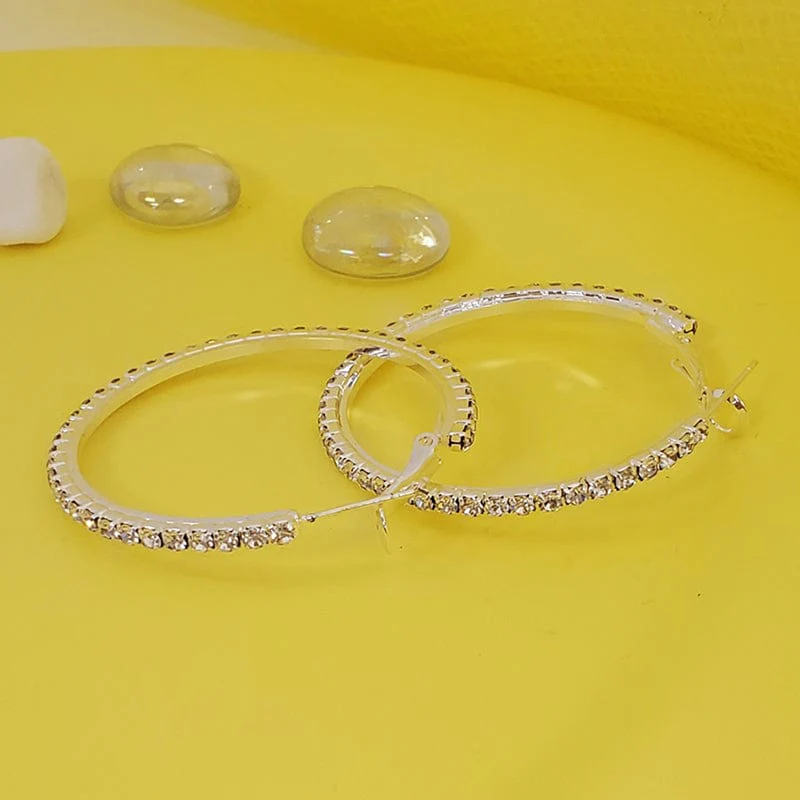 FH2 40mm Rhinestone Hoop Earrings - Image 5