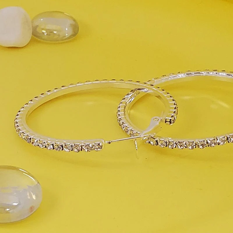 FH2 40mm Rhinestone Hoop Earrings - Image 6