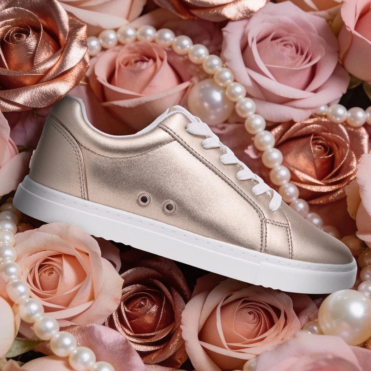 Fuego Adult Low-Top Dance Sneakers - Rose Gold - Image 7