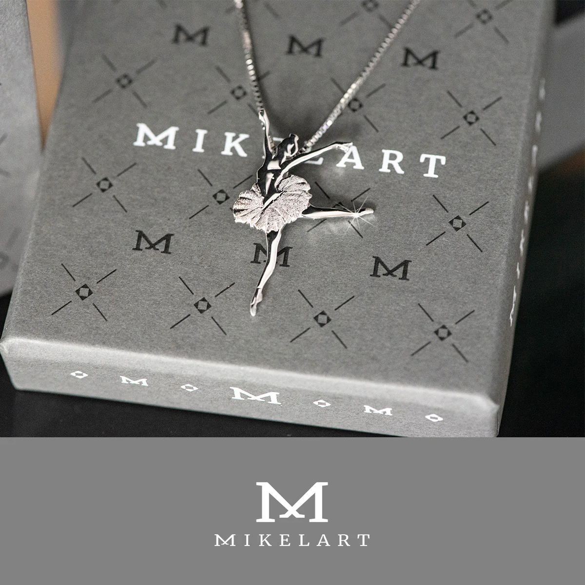 Mikelart Sterling Silver Necklace With Swan Lake Pendant - Image 3
