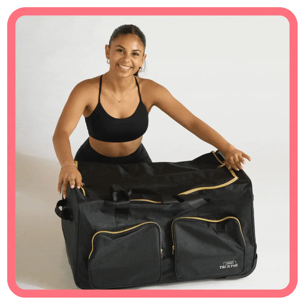 Rac n Roll Collapsible Dance Bag - Sky Blue - Image 12