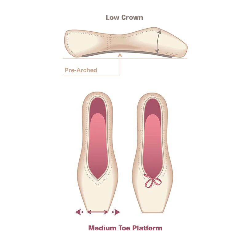 Russian Pointe Sapfir V-Cut Pointe Shoes - Flexible Medium Shank - Image 3